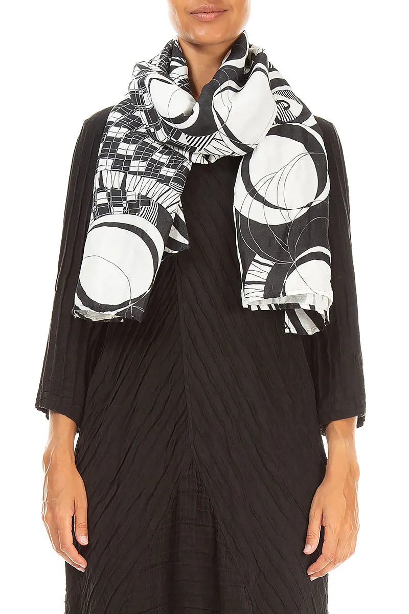 Textured Orbit Silk Linen Scarf
