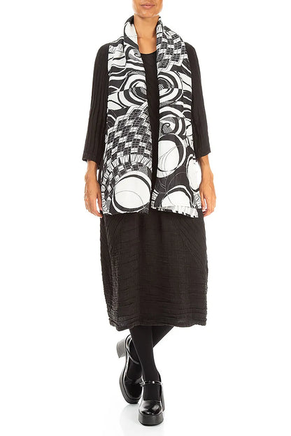 Textured Orbit Silk Linen Scarf