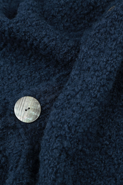 Three Button Blue Violet Alpaca Wool Cardigan 5