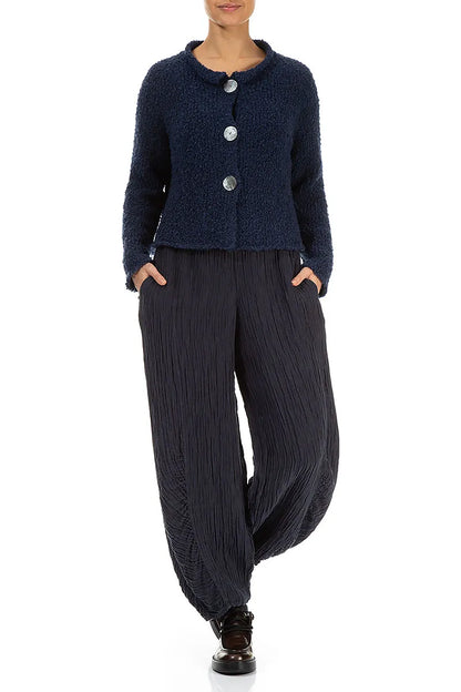 Three Button Blue Violet Alpaca Wool Cardigan 4