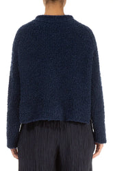 Three Button Blue Violet Alpaca Wool Cardigan 2