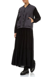 Three Pockets Black Silver Cotton Gilet 5