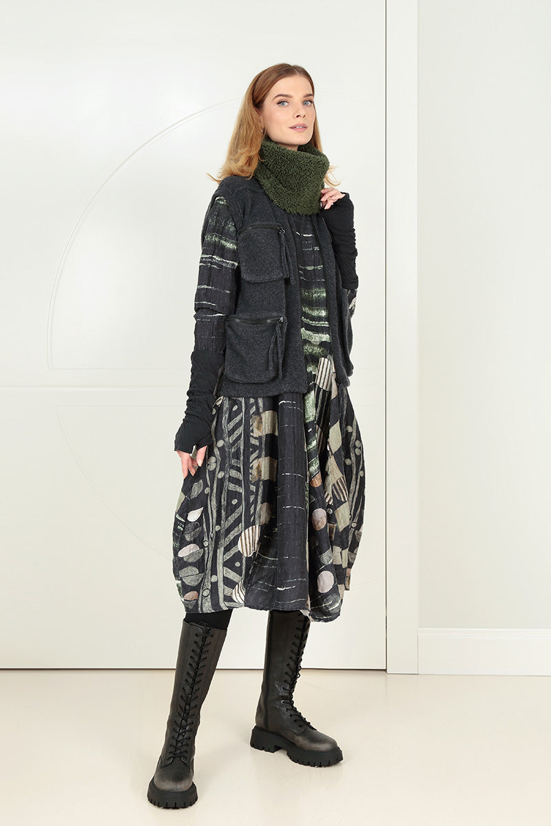 Three Pockets Dark Grey Wool Gilet 6