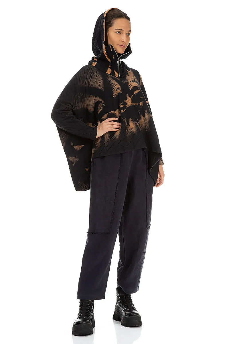 Tie-Dye Wavy Cotton Detachable Hood 4