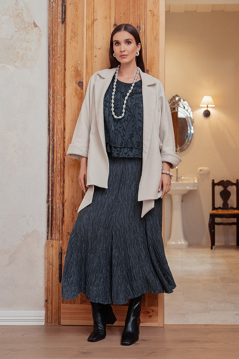 Tie Detail Cream Wool Coat 8