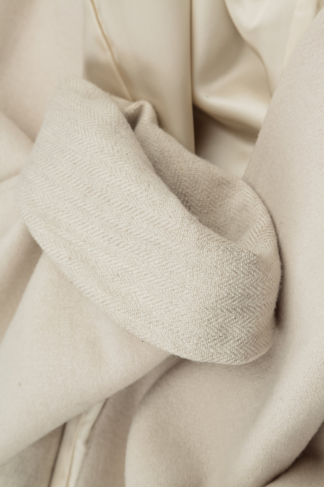Tie Detail Cream Wool Coat 6