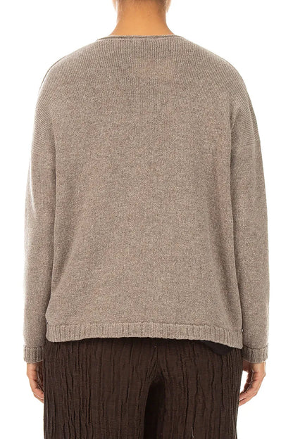 Tie Front Beige Cashmere Cardigan 2