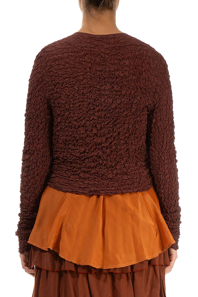 Tie Up Crinkled Brick Silk Jacket 2