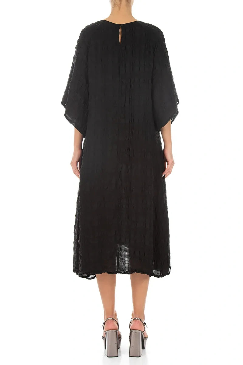 Tiered Black Light Silk Dress 2