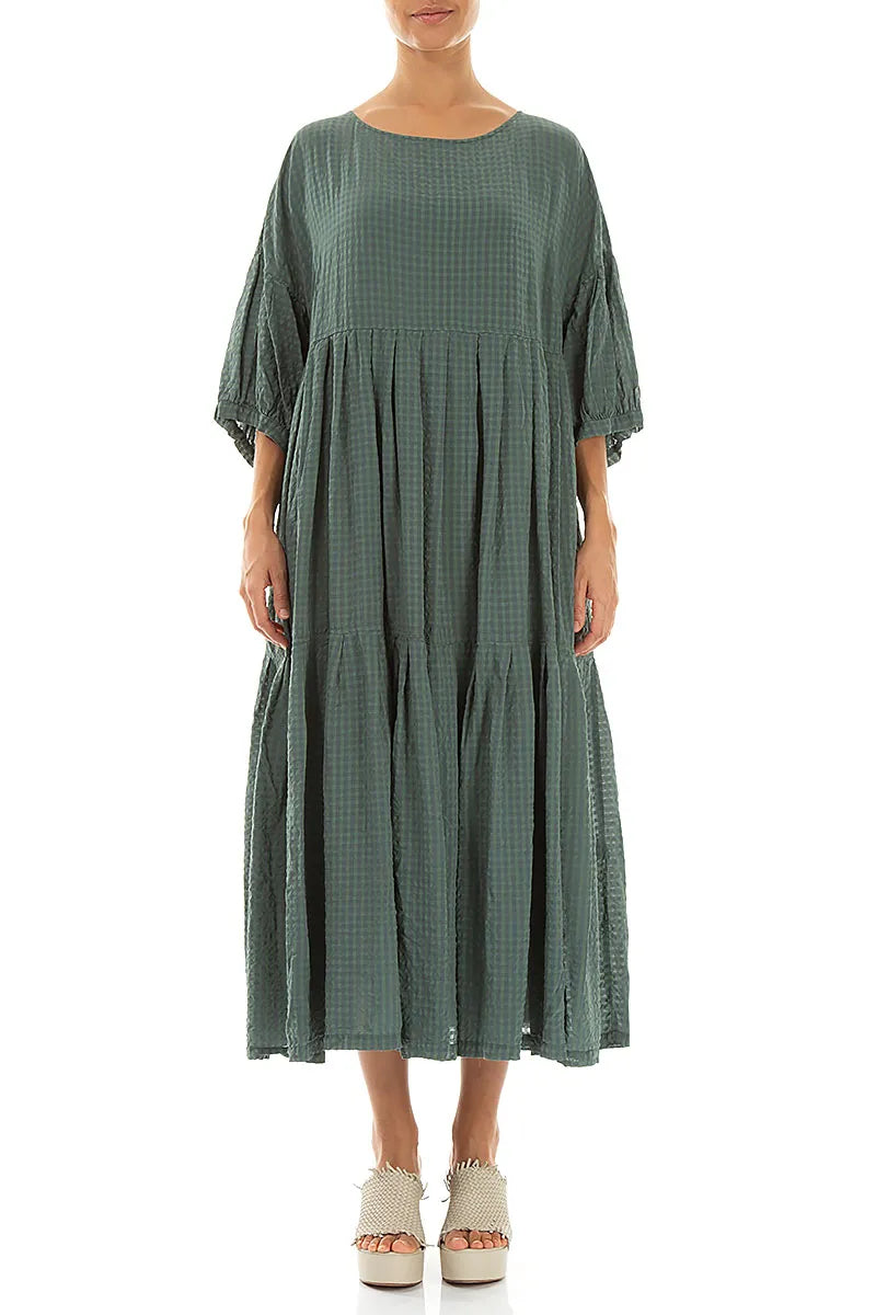 Robe en soie texturée superposée Sage