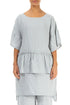 Tiered Silver Grey Linen Tunic Dress 1