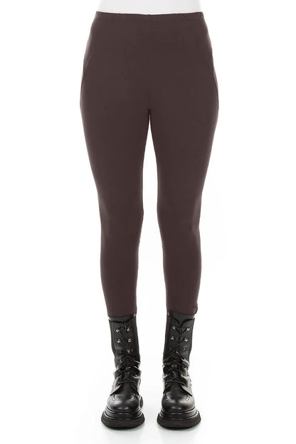Trüffelbraun Baumwolle Leggings