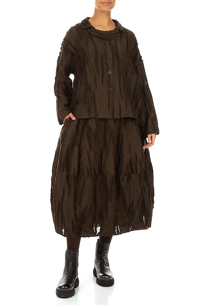 Truffle Brown Fray Weave Jacket 5