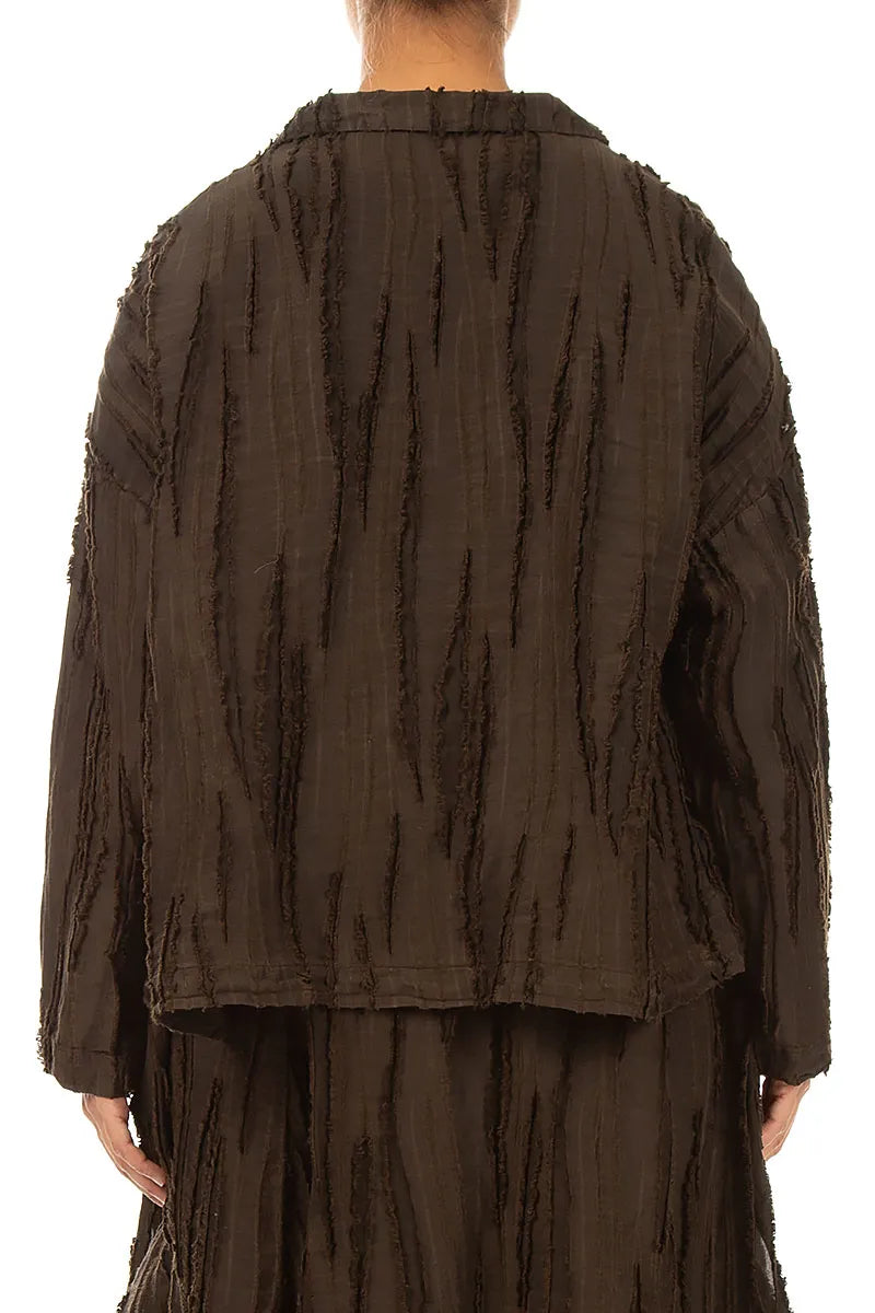 Truffle Brown Fray Weave Jacket 2