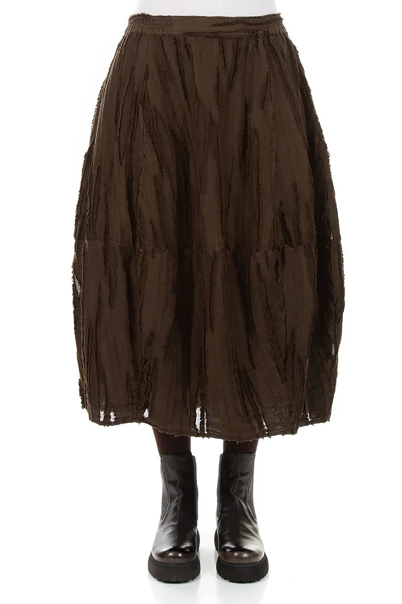Truffle Brown Fray Weave Skirt