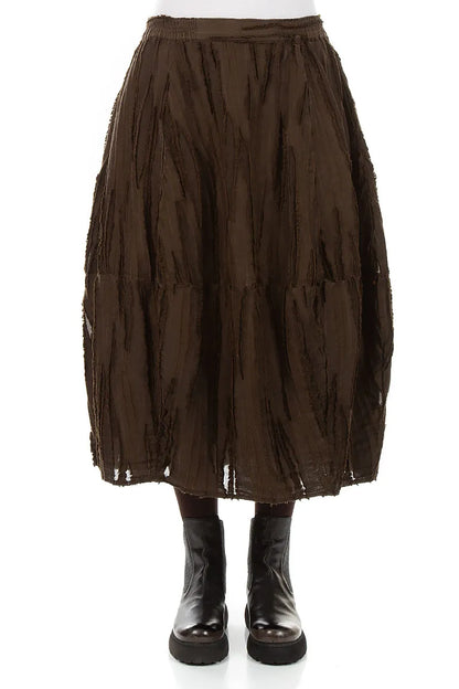 Truffle Brown Fray Weave Skirt