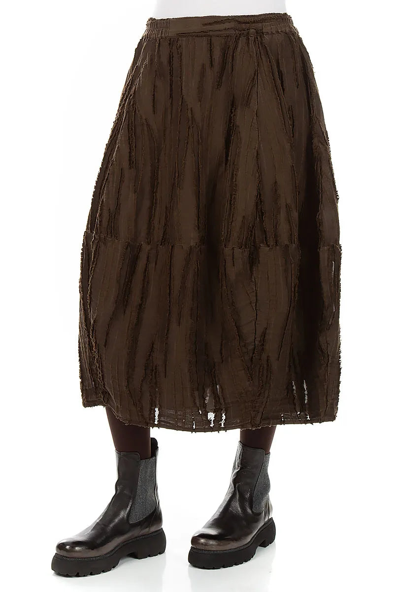 Truffle Brown Fray Weave Skirt