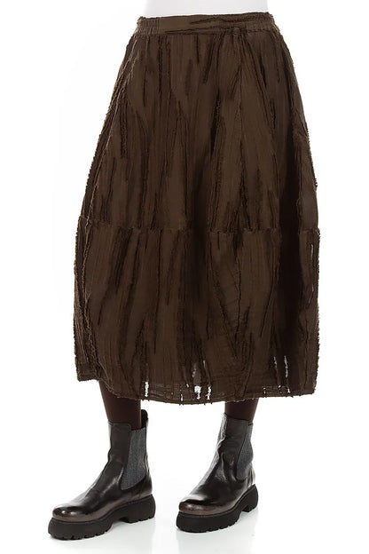 Truffle Brown Fray Weave Skirt