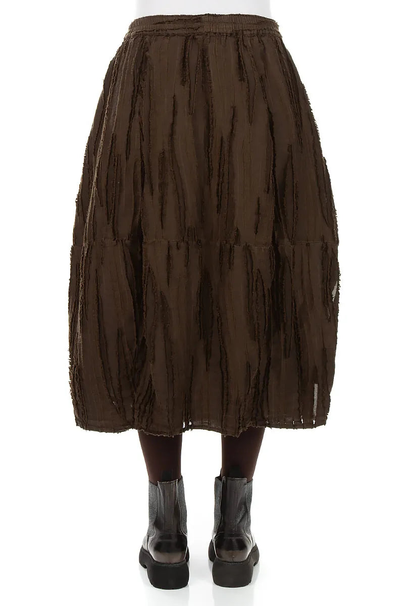 Truffle Brown Fray Weave Skirt 2