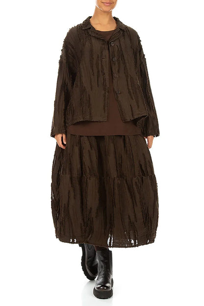 Truffle Brown Fray Weave Skirt
