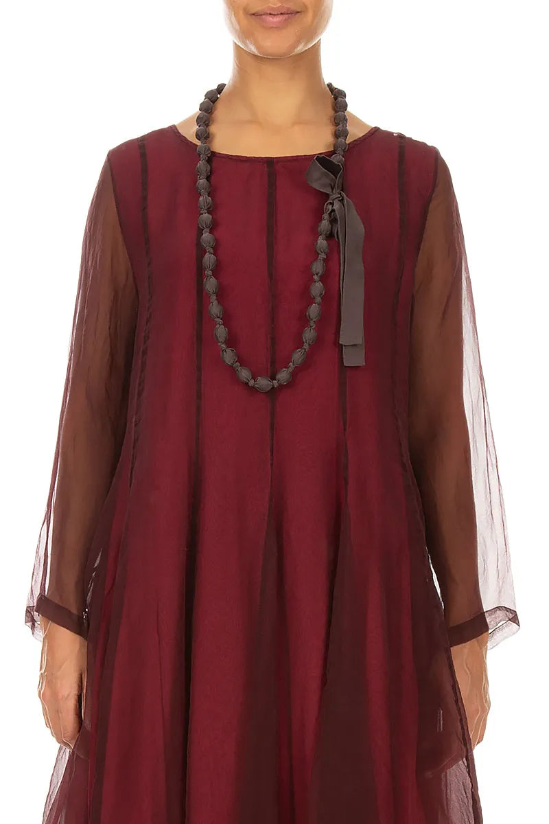Truffle Brown Silk Fine Bead Necklace