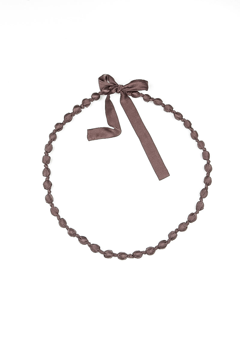 Truffle Brown Silk Fine Bead Necklace