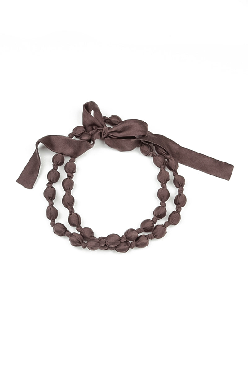 Truffle Brown Silk Fine Bead Necklace
