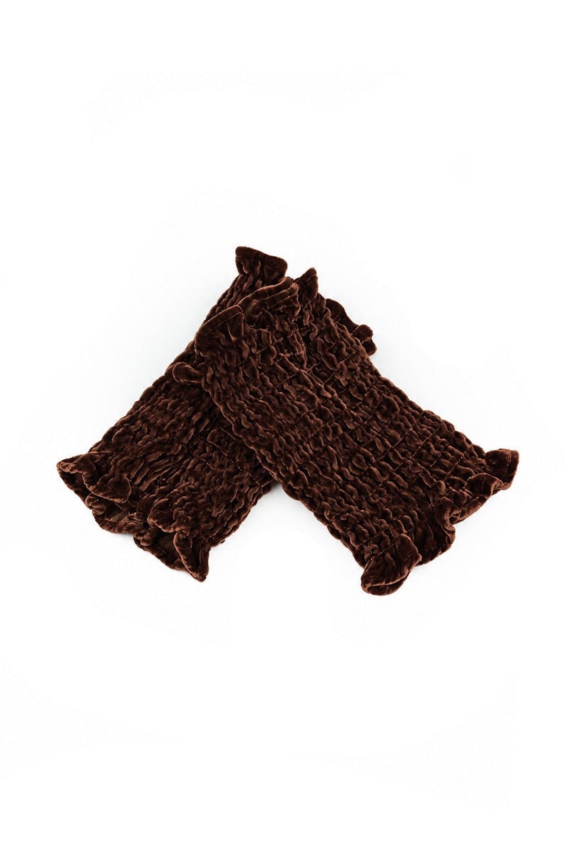 Truffle Brown Silk Velvet Wristlets 4
