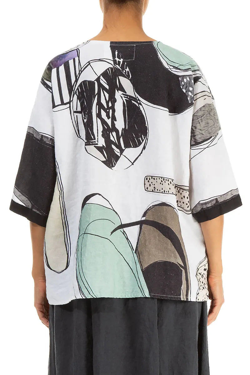 Tumbled Stone Centre Placket Linen Jacket 2