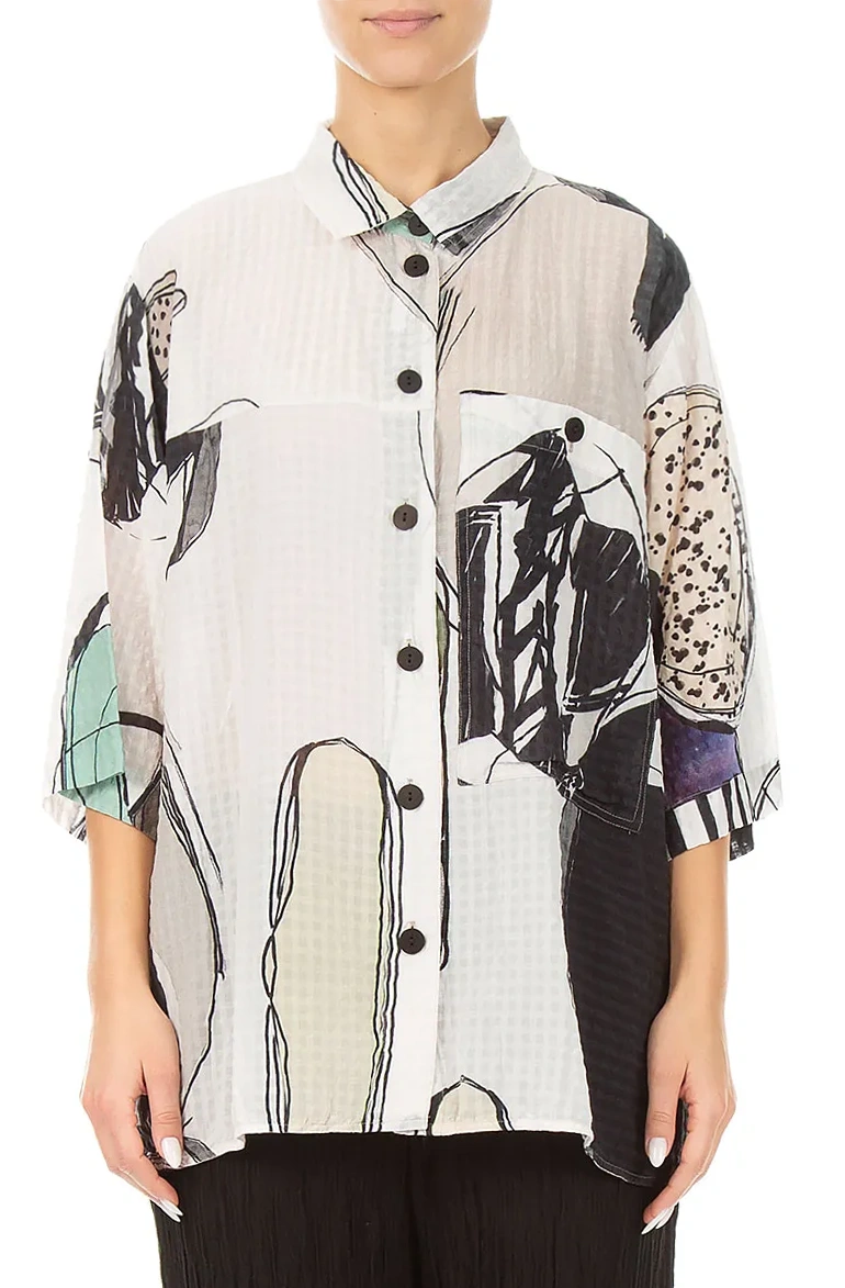 Tumbled Stone Textured Silk Shirt 1