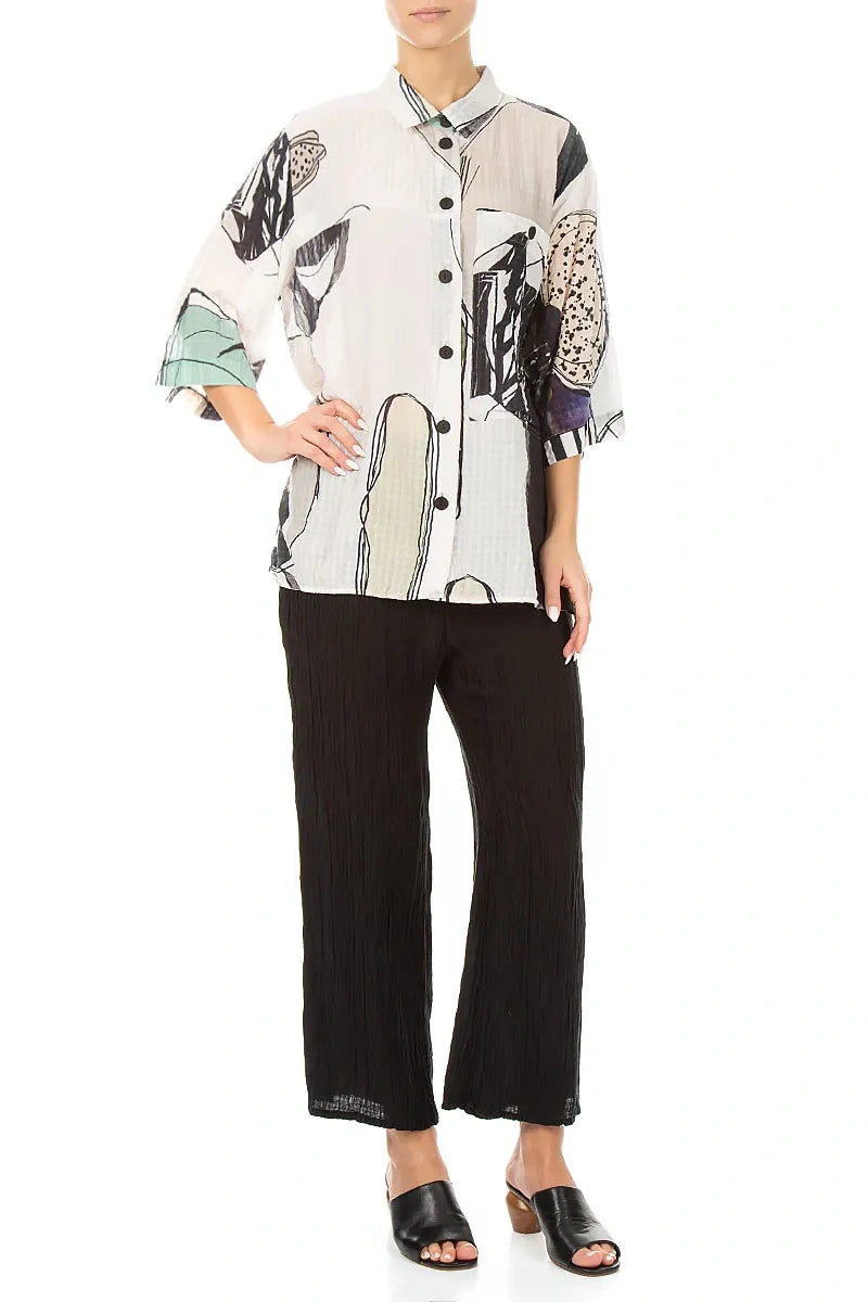 Tumbled Stone Textured Silk Shirt 4