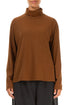 Turtleneck Aged Copper Cotton Blouse 1