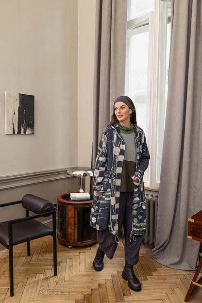 Turtleneck Forest Mist Cotton Blouse 6