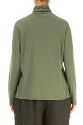 Turtleneck Forest Mist Cotton Blouse 2
