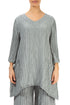 Twin Pockets Crinkled Sage Silk Linen Tunic 1