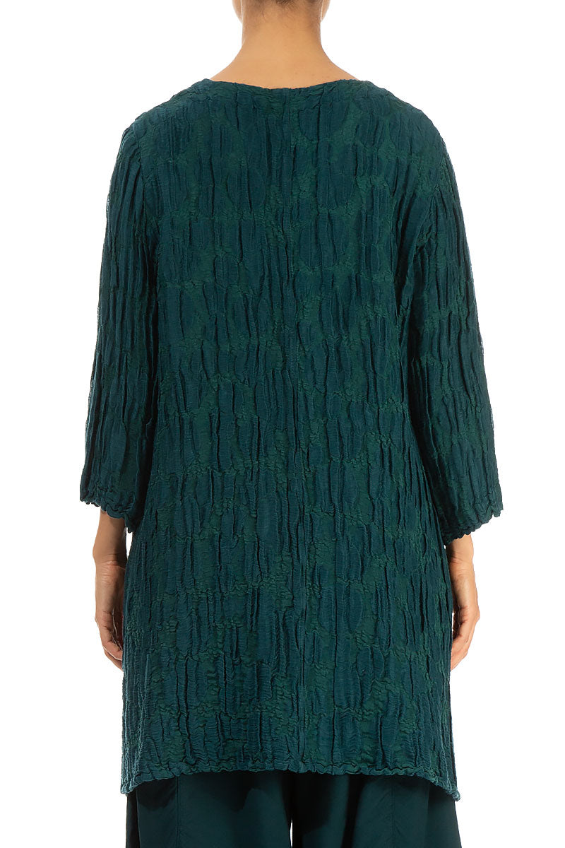 Twin Pockets Emerald Circle Silk Linen Tunic