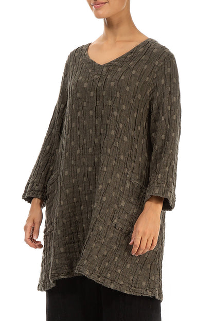 Twin Pockets Silver Sage Textured Linen Tunic