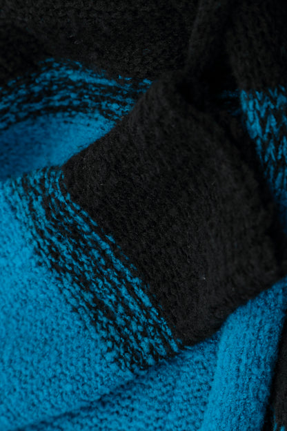 Two-Tone Azure Wool Cardigan