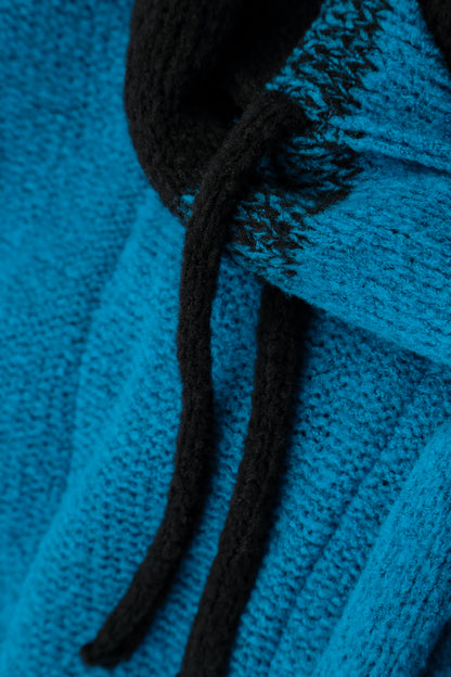 Two-Tone Azure Wool Cardigan