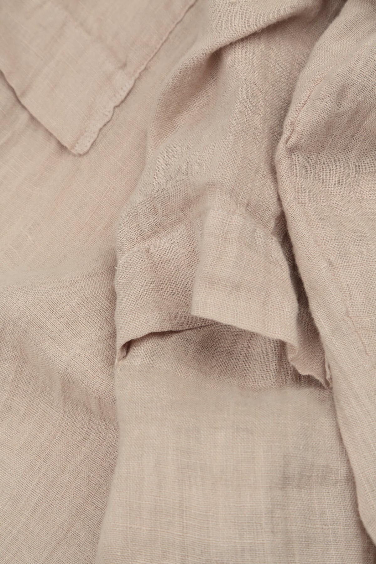 Two Pockets Beige Gauze Linen Tunic 5