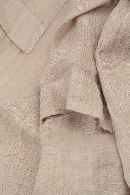 Two Pockets Beige Gauze Linen Tunic 5