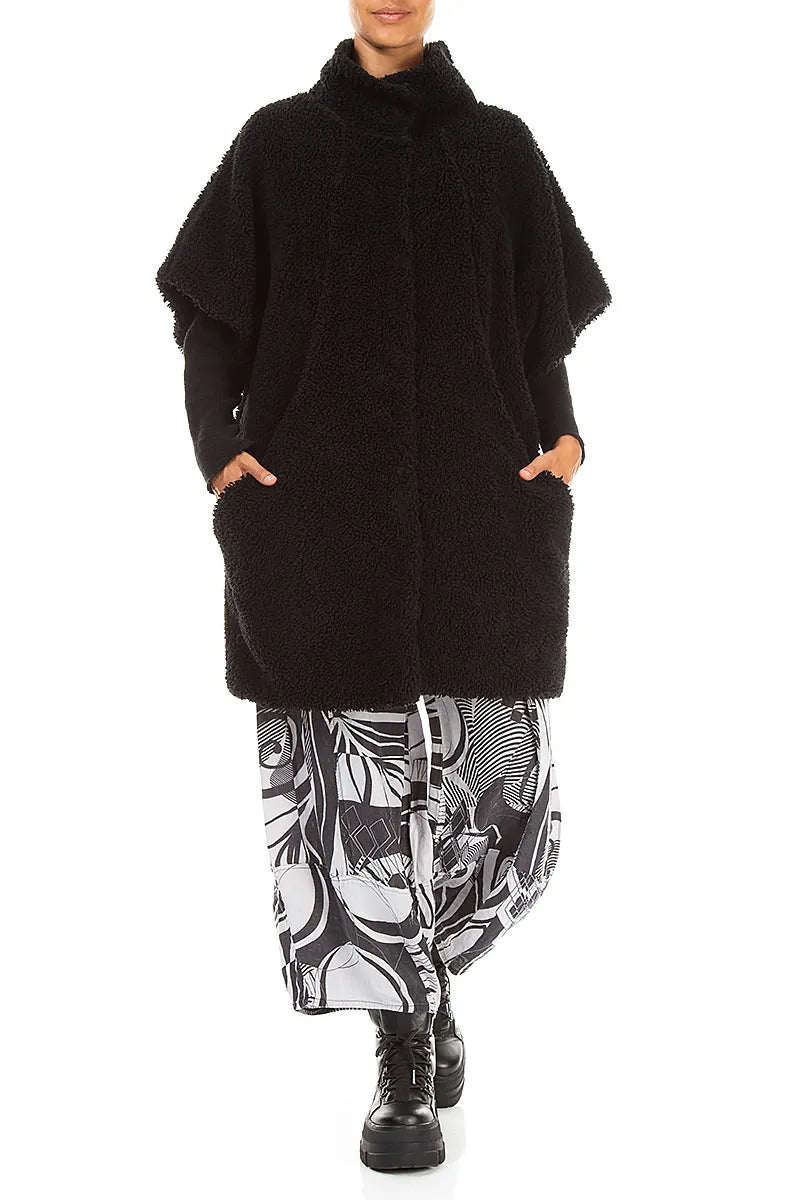 Loose Black Teddy Cotton Gilet