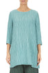 Two Pockets Crinkled Mint Silk Linen Tunic 1
