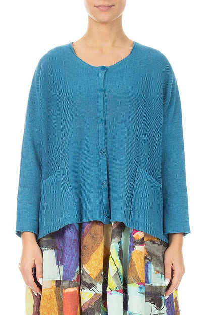 Two Pockets Denim Linen Cardigan 1