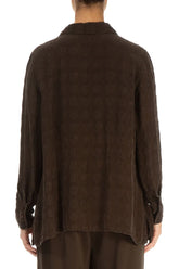 Two Pockets Forest Brown Bubble Silk Shirt 2