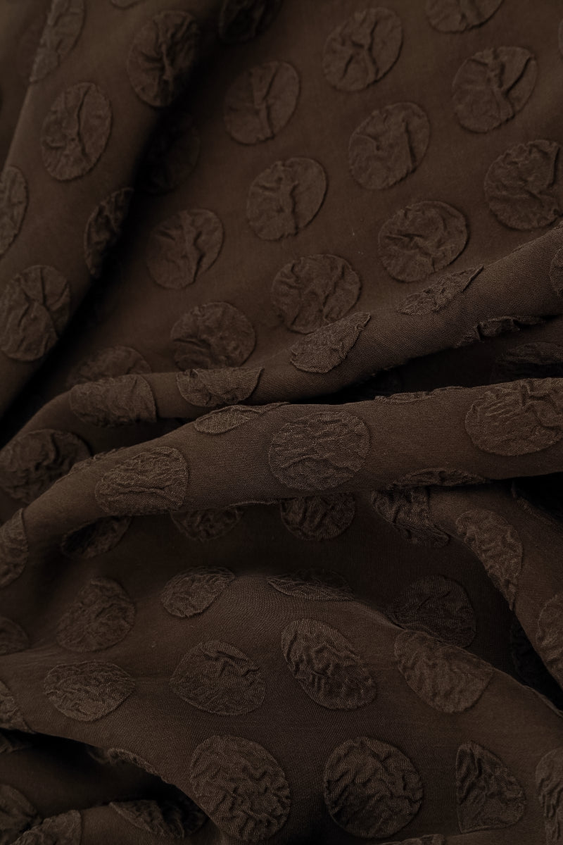 Two Pockets Forest Brown Bubble Silk Shirt 5