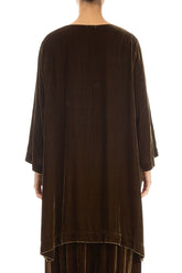 Two Pockets Golden Sage Silk Velvet Tunic 2