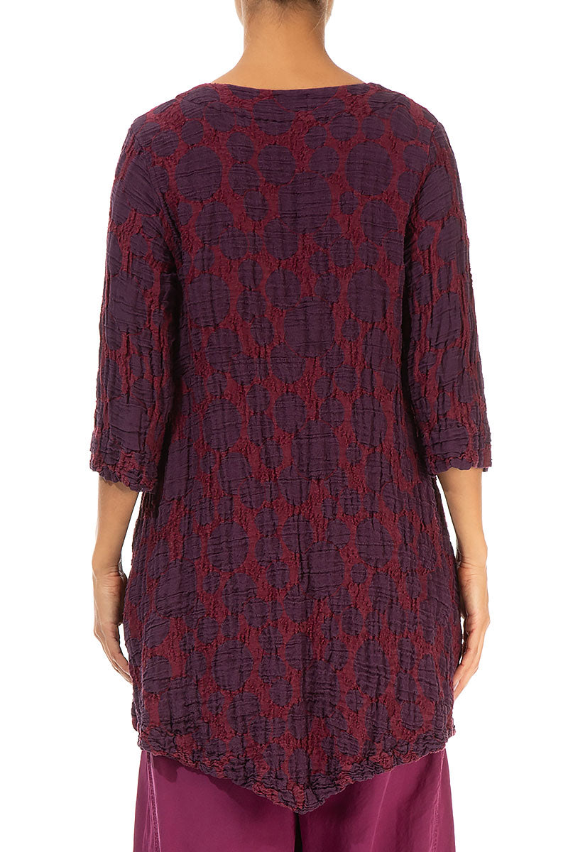 Two Pockets Merlot Circle Silk Linen Tunic