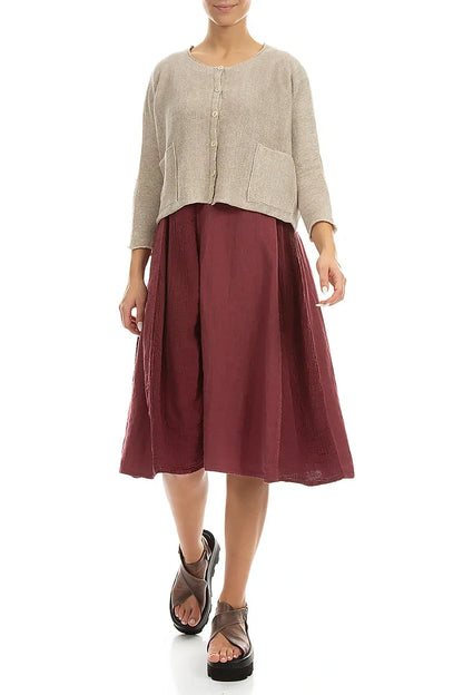 Two Pockets Natural Linen Cardigan 5