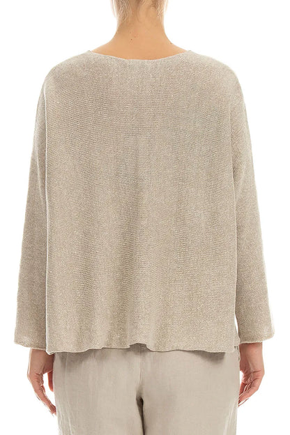 Two Pockets Natural Linen Cardigan 2